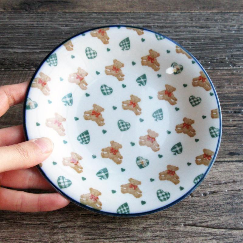 プレート 洋食器 皿 クマ ギンガムチェック くま柄 ハート スペード