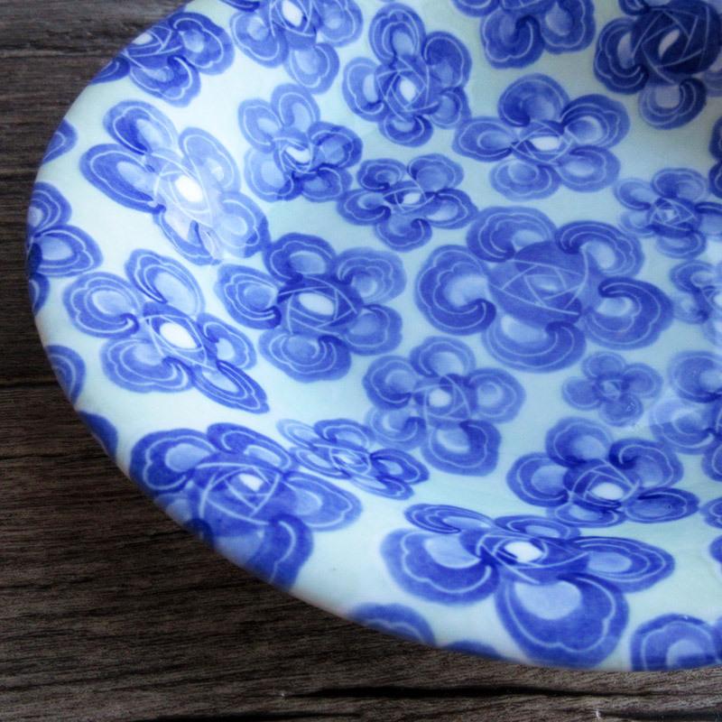 スープ皿 クープ 食器 青色 花柄 日本製 美濃焼 サラダボウル デッド