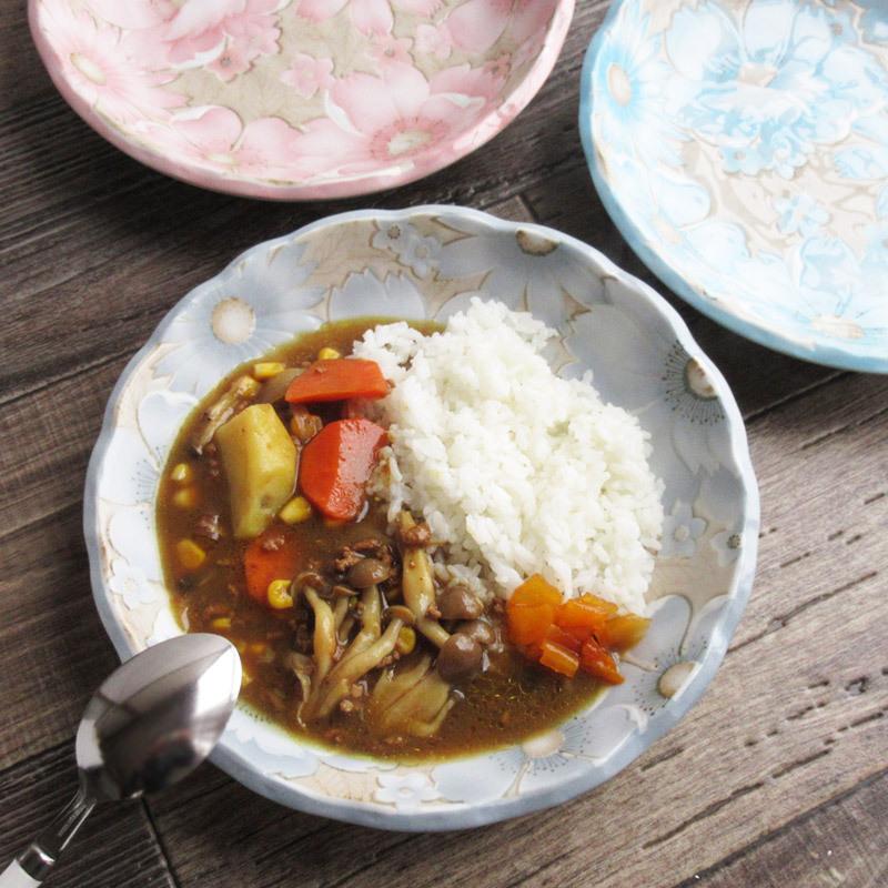 プレート パスタ皿 カレー皿 食器 日本製 陶磁器 花柄 flower garden