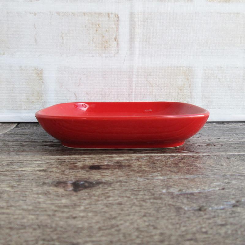 小皿 銘々皿 取り皿 食器 四角い器 レッド オレンジ カーキ ライト