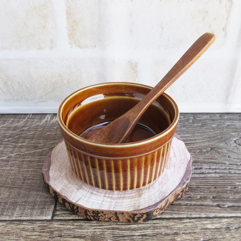 ココット 食器 スフレ 飴色 アメ色 茶色 お菓子づくり 小鉢 レトロ