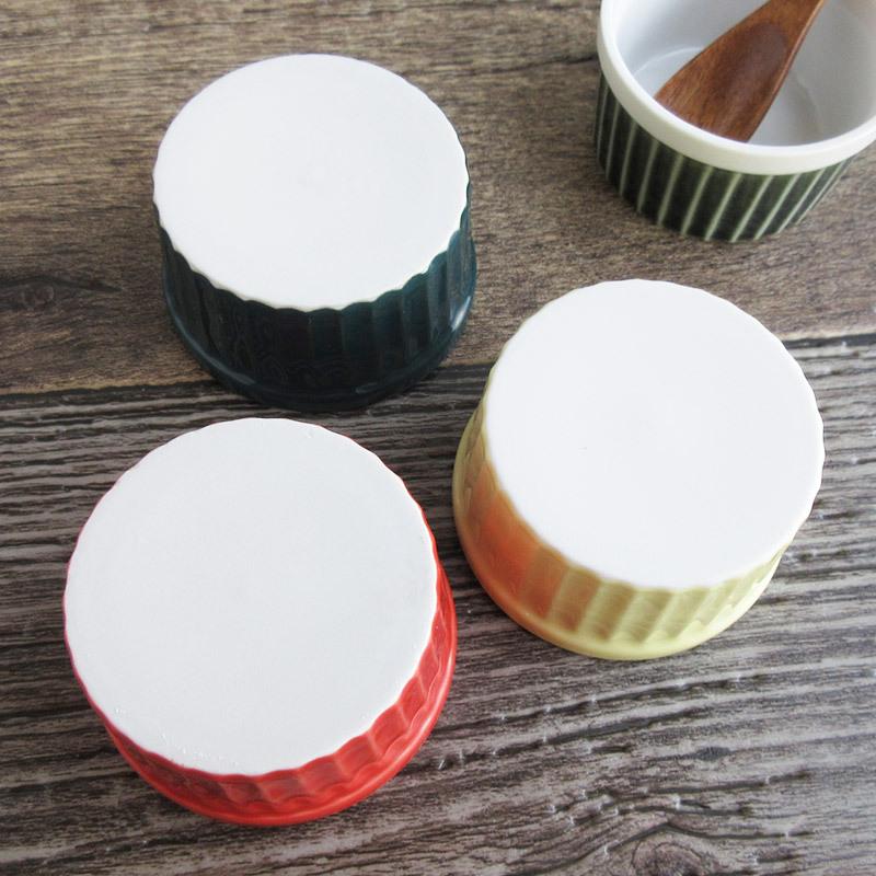 ココット スフレ 食器 赤色 緑色 黄色 お菓子づくり 小鉢 かわいい