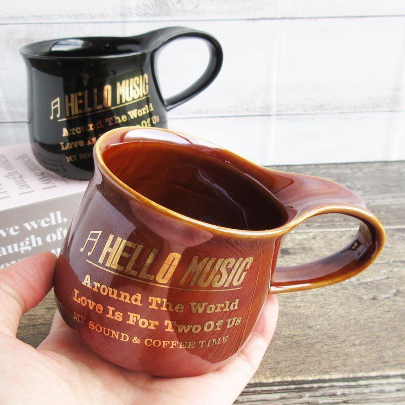 マグカップ 250cc 洋食器 マグ HELLO MUSIC 昭和レトロ 持ち手と一体型
