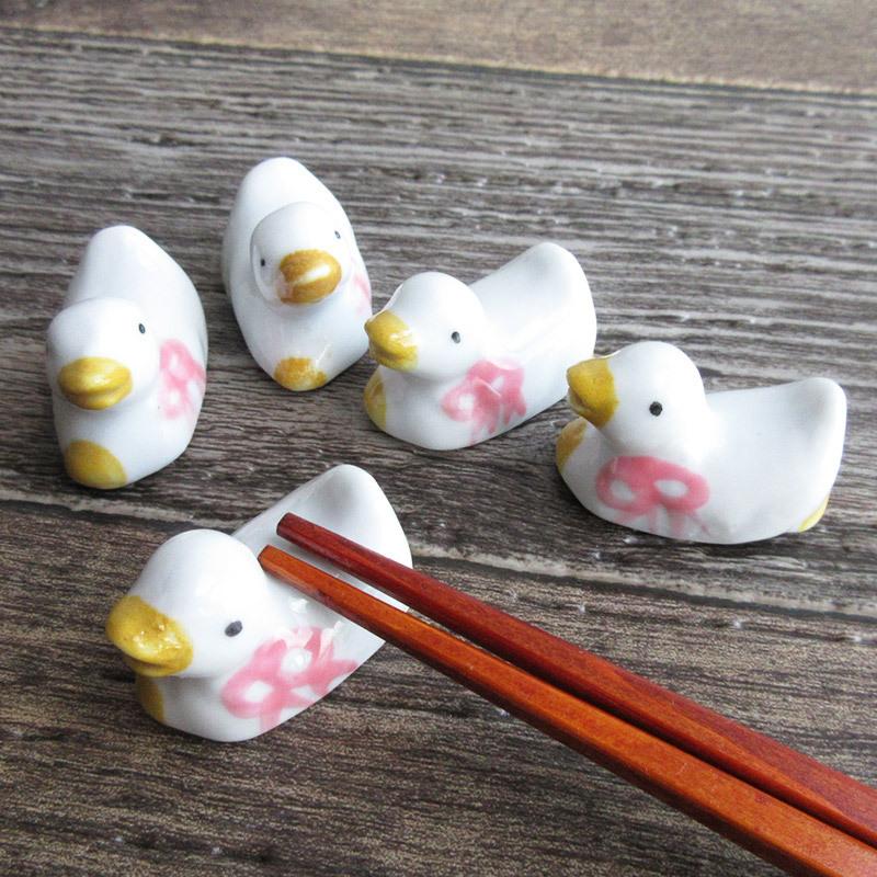 箸置き セット 陶器 調味料入れ アヒルの親子 カトラリーレスト