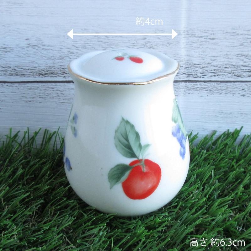 調味料入れ 陶磁器 陶製 果物柄 トロピカル 金彩 粉末調味料 和風 塩 