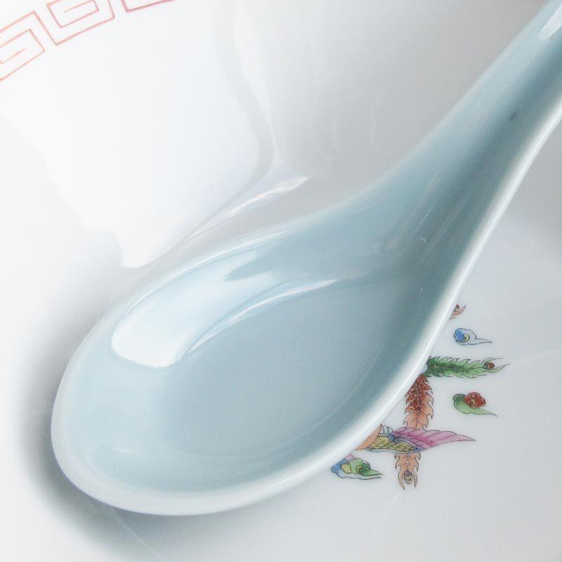 水色 レンゲ 18cm / 100円 ライトブルー 大き目サイズ 重さがある 柄が