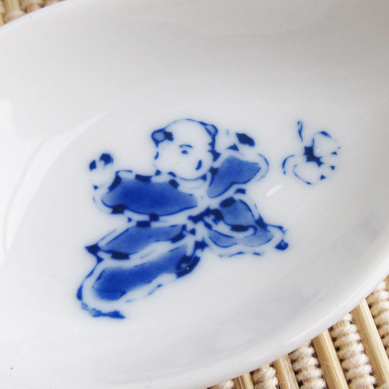 レンゲ カトラリー 食器 中華 唐子柄 白いレンゲ 白磁 唐子文 昭和