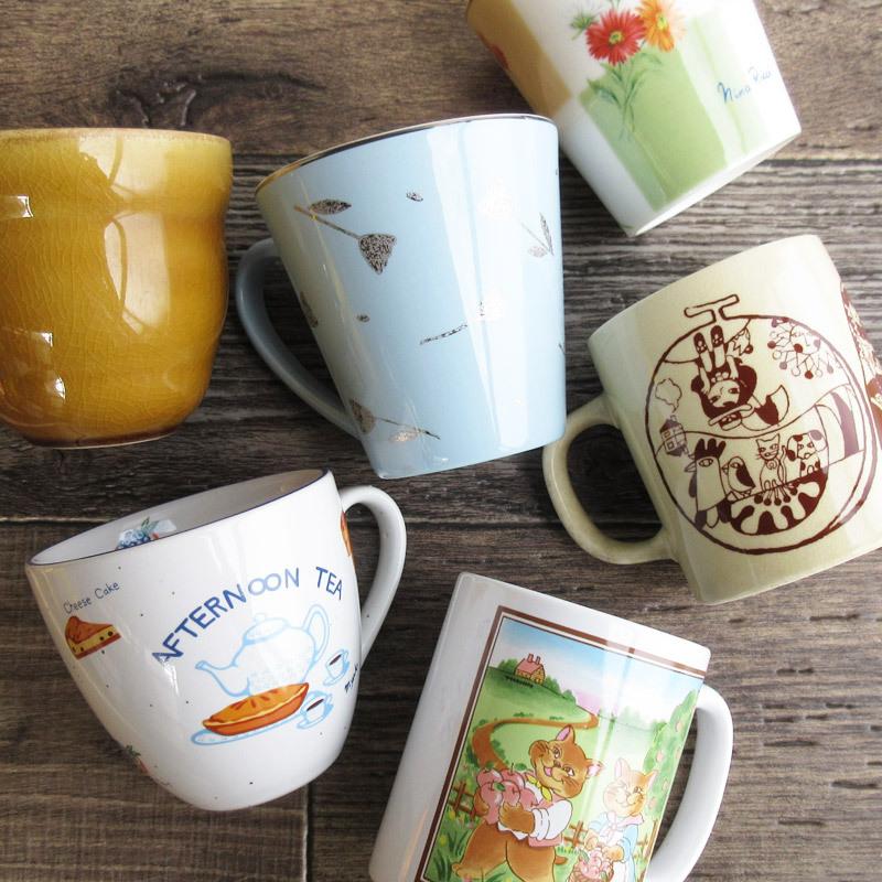 マグカップ マグ 食器 かわいい 100円 昭和レトロ 陶器のコップ 持ち