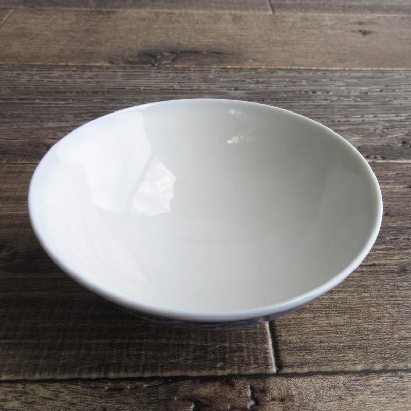 青い花柄 平茶碗 12cm / 日本製 美濃焼 ちゃわん 飯碗 持ちやすい