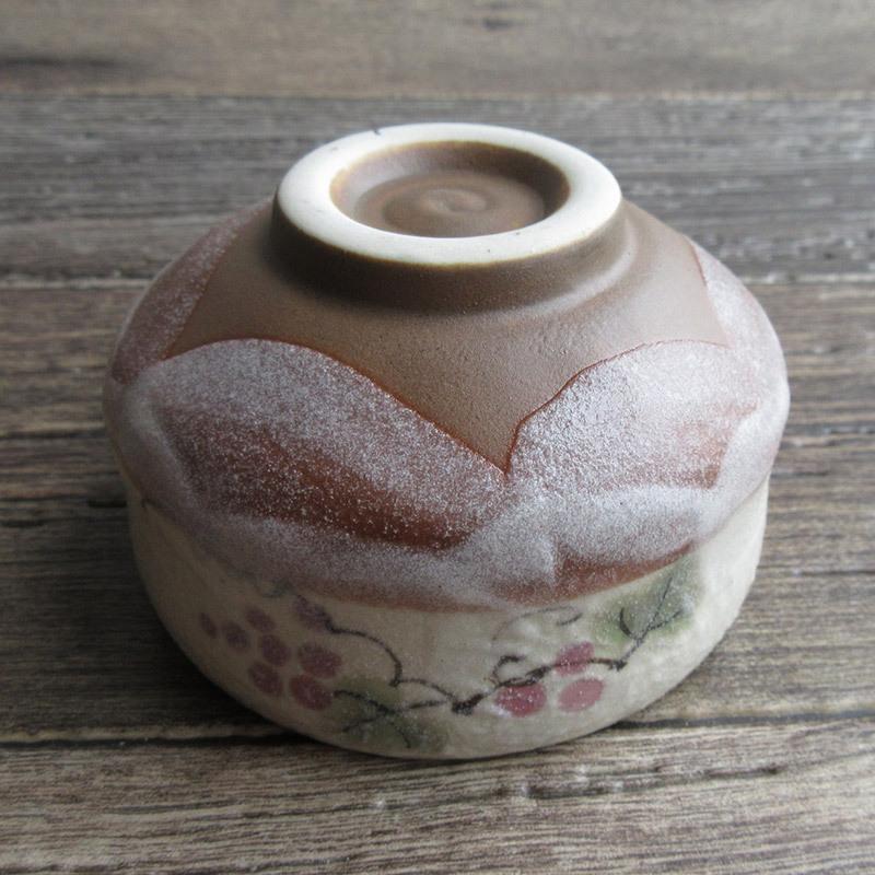 完売】小抹茶碗 ぶどう / 抹茶茶碗 かわいい 葡萄 ブドウ 和風