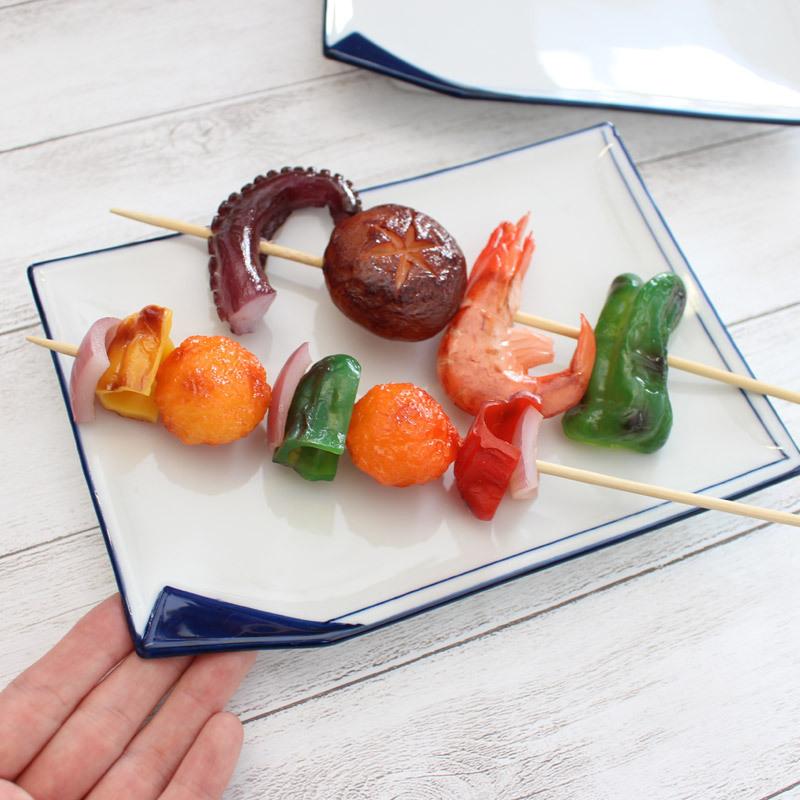 長角皿 20.2cm 和食器 だまし絵風 刺身皿 焼き物皿 お刺身 天ぷら 日本