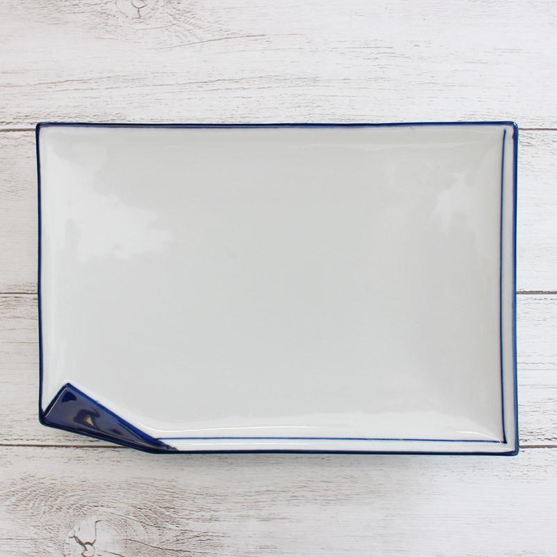 長角皿 20.2cm 和食器 だまし絵風 刺身皿 焼き物皿 お刺身 天ぷら 日本