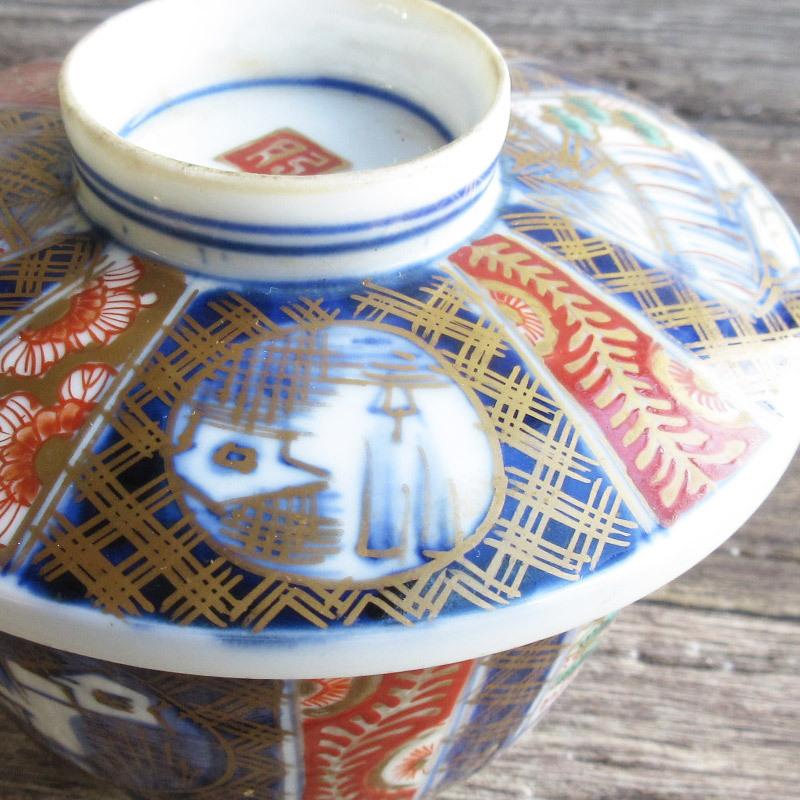 青い蓋付き煮物椀 蓋つき煮物椀 青い魚とカラフルな茶わん蒸しセット