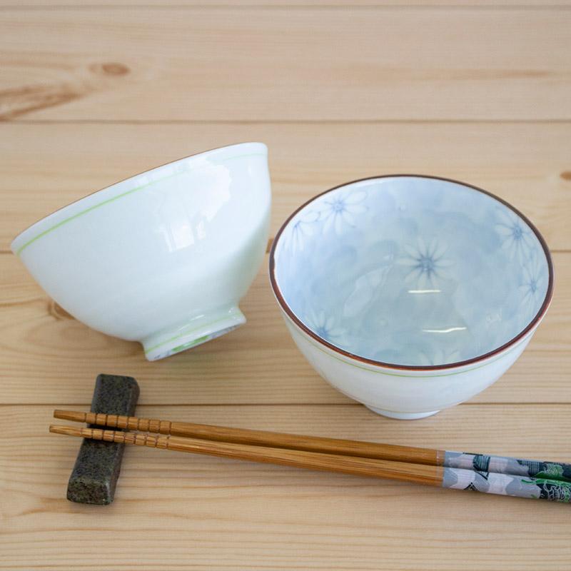 青と白のグラデーション茶碗　茶器 陶器 茶碗 白と青のグラデーション 陶器 茶碗 白と青のグラデーション