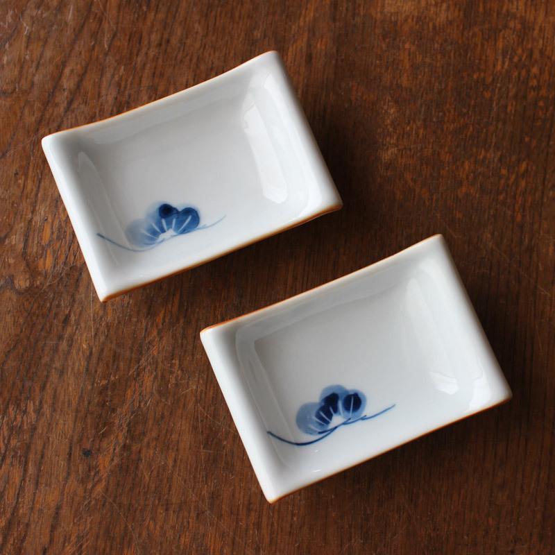 千代口 小付 小皿 和食器 醤油皿 松の木 松葉 染付 手描き風 小付け