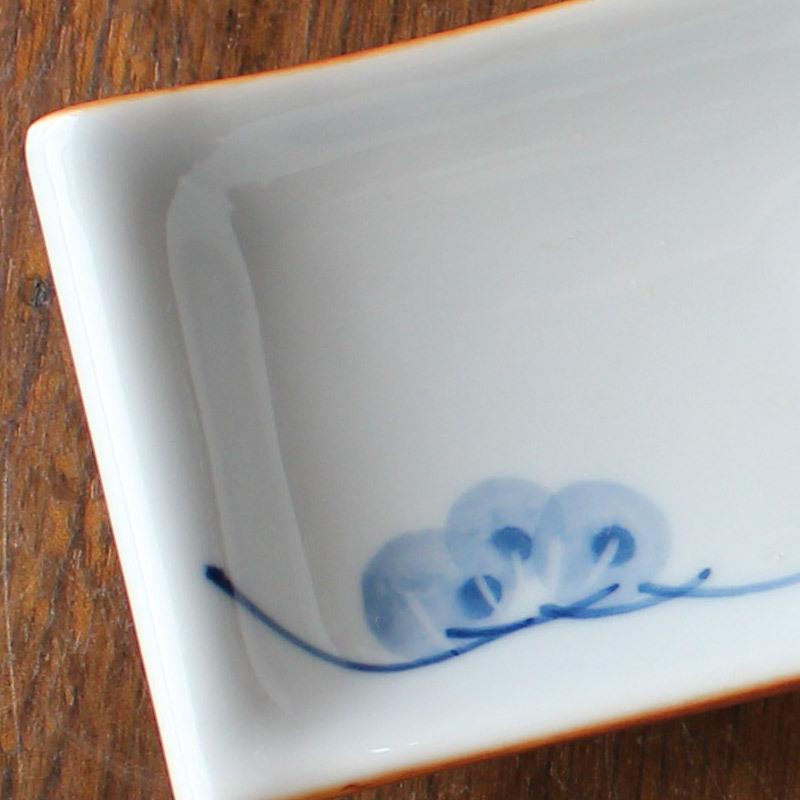千代口 小付 小皿 和食器 醤油皿 松の木 松葉 染付 手描き風 小付け
