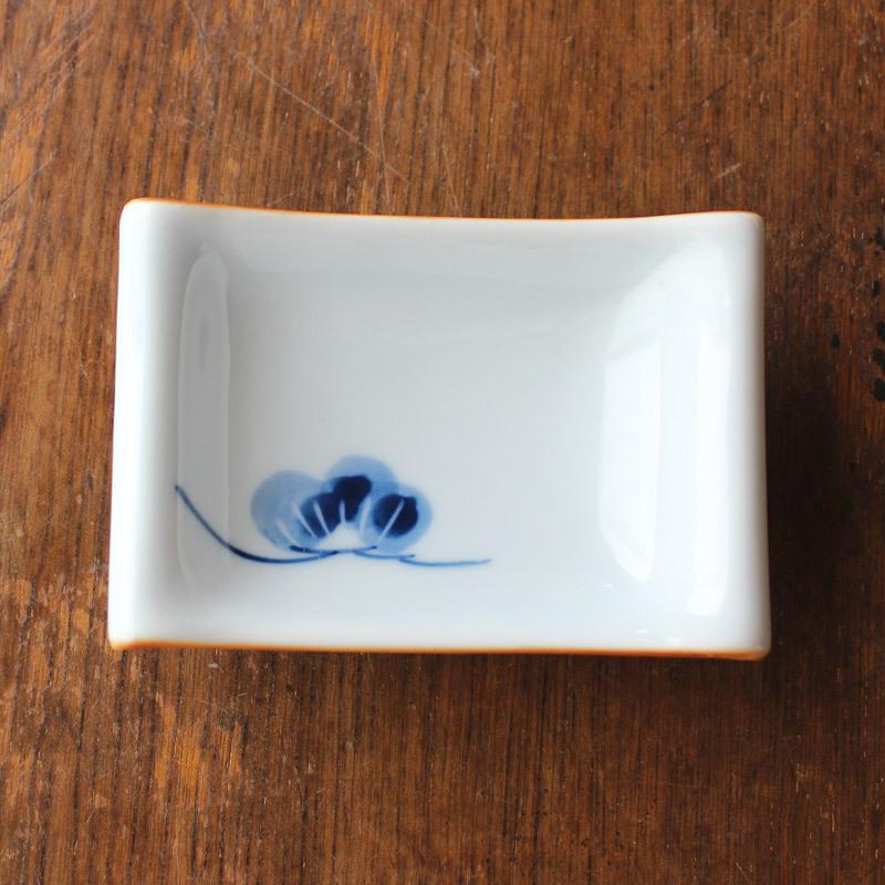 千代口 小付 小皿 和食器 醤油皿 松の木 松葉 染付 手描き風 小付け