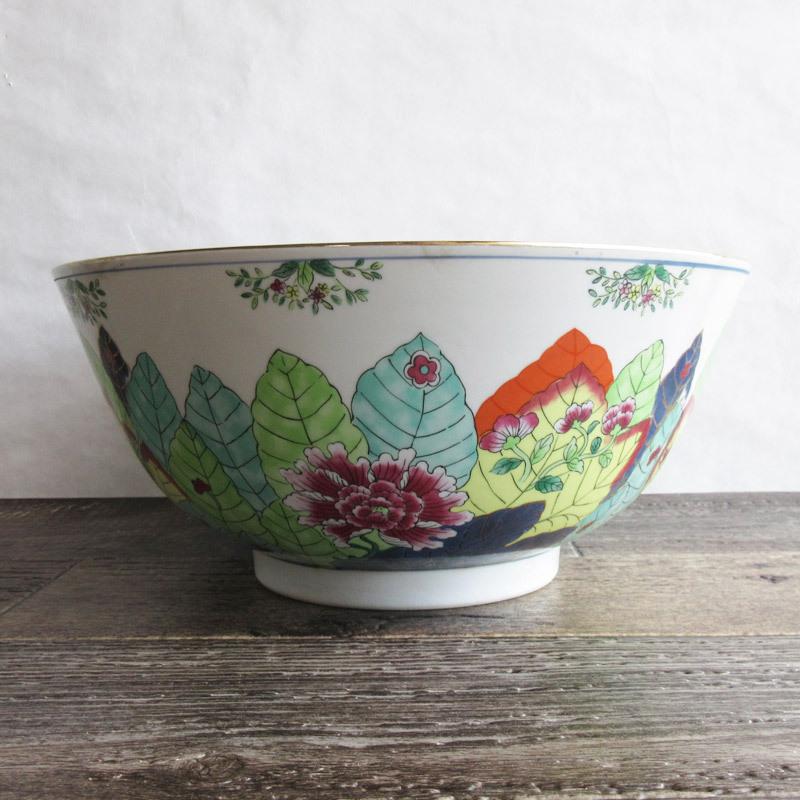 青花　魚の絵　高台鉢 食器 和食器 小鉢 高台 足つき ボウル デザートカップ 12cm 和