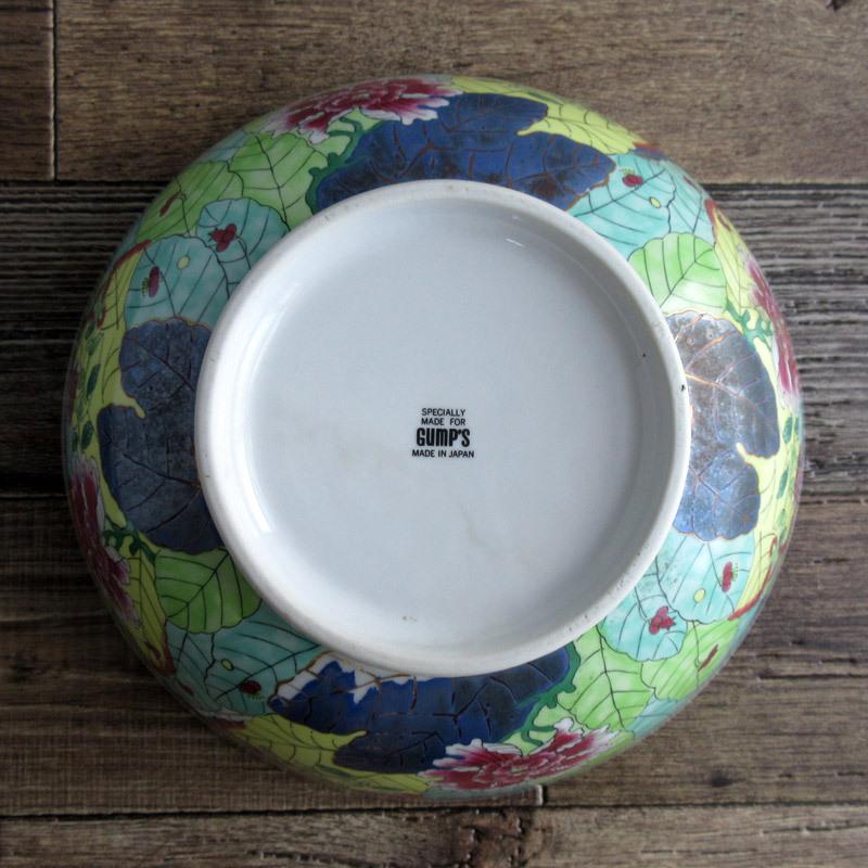 絵付け 鉢 大鉢 巨大な鉢 上絵 転写 絵付け 金魚鉢 睡蓮鉢 スープボウル 花柄