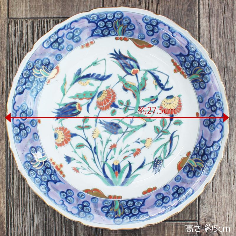大皿 食器 トルコ IZNIK ナチュラル タイル 飾り皿 植物 高級