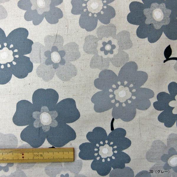 綿麻混シーチング生地（AP4560-2）フラワー柄プリント/生成　生地巾110cm   数量1（50cm）330円  国産 |  | 11