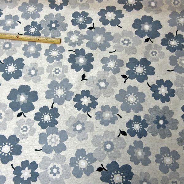 綿麻混シーチング生地（AP4560-2）フラワー柄プリント/生成　生地巾110cm   数量1（50cm）330円  国産 |  | 12