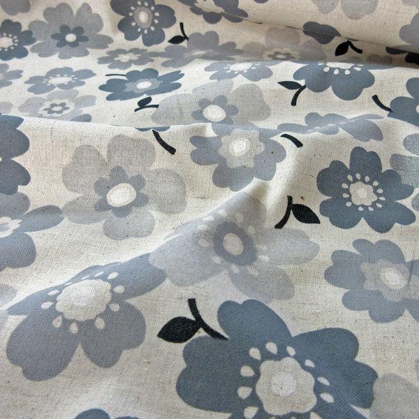 綿麻混シーチング生地（AP4560-2）フラワー柄プリント/生成　生地巾110cm   数量1（50cm）330円  国産 |  | 14