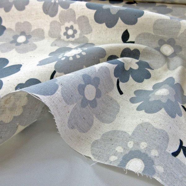 綿麻混シーチング生地（AP4560-2）フラワー柄プリント/生成　生地巾110cm   数量1（50cm）330円  国産 |  | 02