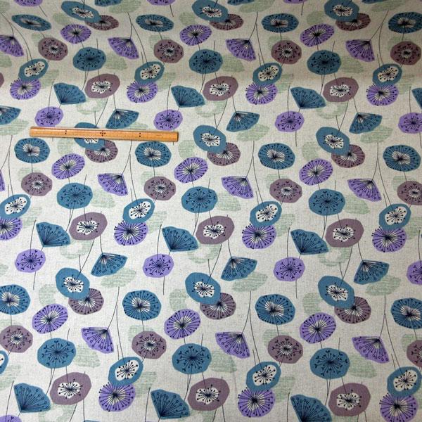 綿麻混キャンバス生地（7700-10）FUWARI/北欧調プリント　生地巾110cm   数量1（50cm）350円  日本製 |  | 16
