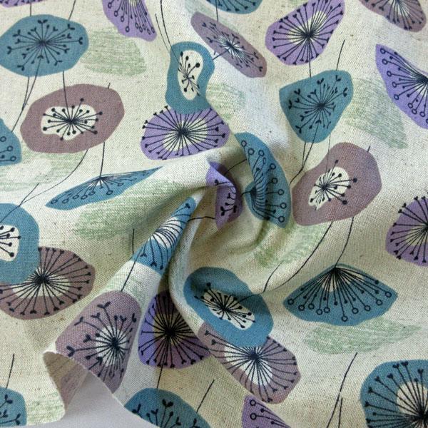 綿麻混キャンバス生地（7700-10）FUWARI/北欧調プリント　生地巾110cm   数量1（50cm）350円  日本製 |  | 18