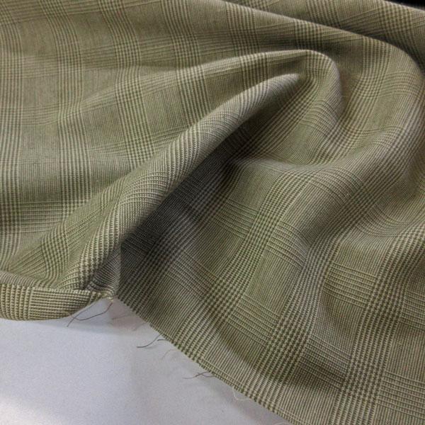 綿麻混先染織生地（40032）ジャガードグレンチェック柄　生地巾148cm   数量1（50cm）490円 MADE in JAPAN |  | 09