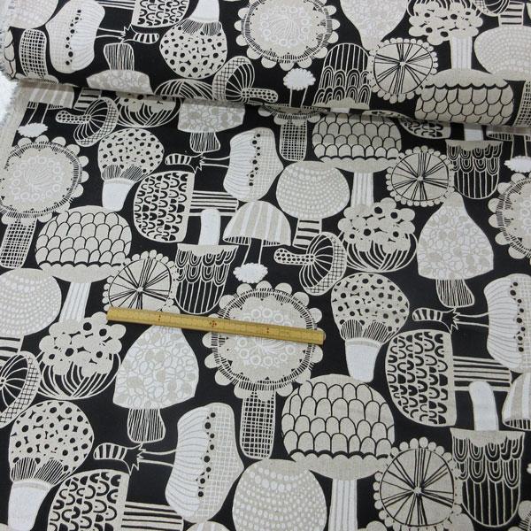 コットンリネンキャンバス生地（AP51901）北欧PT（キノコ）  生地巾110cm 数量1（50cm）500円  MADE in JAPAN    *1mまで送料250円/ゆうパケット便* |  | 13