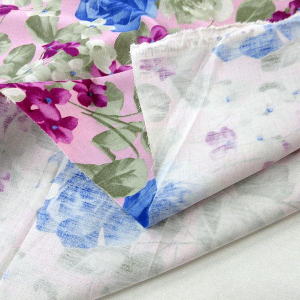 コットンリネン生地（YAS300）花柄プリント（水彩画風）  生地巾108cm 数量1（50cm）295円  MADE in JAPAN    *1.5mまで送料250円/ゆうパケット便* |  | 08