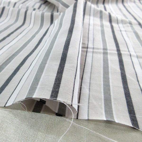 リヨセル麻混ソフトストライプ生地（11-8708-1）  生地巾140cm   数量1（50cm）450円    【NORTHERN LINEN/高級リネン素材】*値下げしました* |  | 07