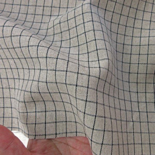 先染ハーフリネン（5545-4）格子柄（生成）　生地巾110cm 数量1（50cm）450円  【特価商品】 |  | 03