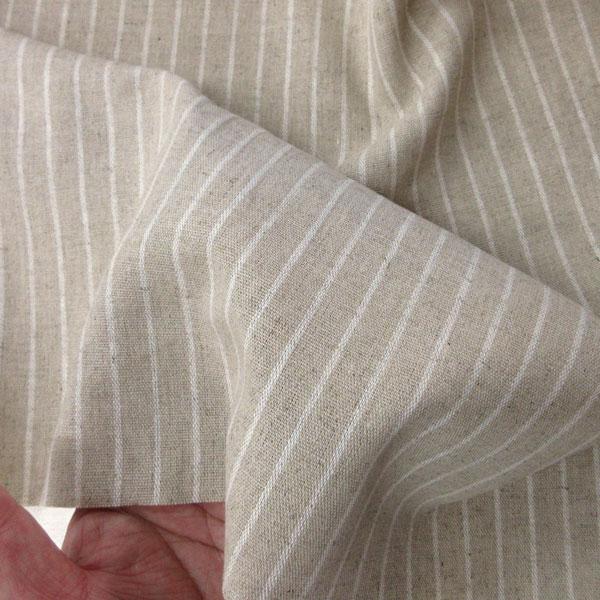 先染ハーフリネン（5545-12）ストライプ柄（生成）　生地巾110cm 数量1（50cm）450円  【特価商品】 |  | 03