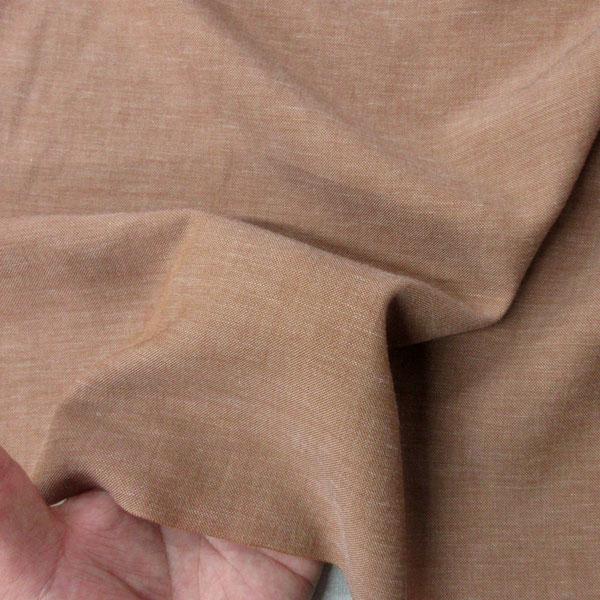 【小紋工房】綿麻ワルツツイルバイオビンテージ織生地（KKF1585YVB-W）キャメル系　生地巾140cm 数量1（50cm）390円  【特価商品】MADEinJAPAN |  | 02