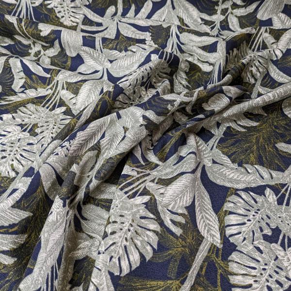 綿麻混織生地メロンクロス（5025-310）ボタニカルプリント　生地巾110cm   数量1（50cm）390円　　 MADEinJAPAN |  | 07