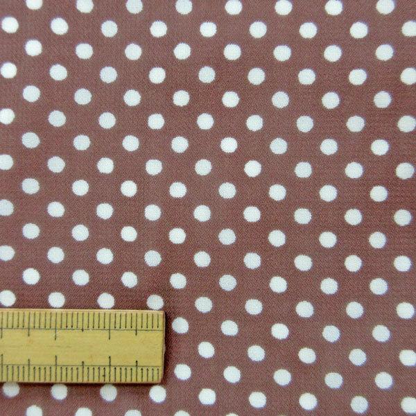 ポリエステルジョーゼット生地（YEX383）グレージュ系/ドット柄（4mm