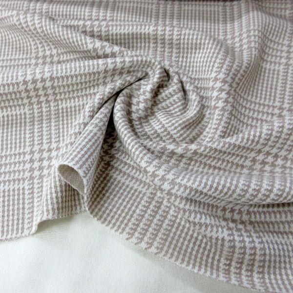 チェック柄 ウール混紡カーディガン アクリルウール混ファンシーニット（14-4112）ジャガードグレン