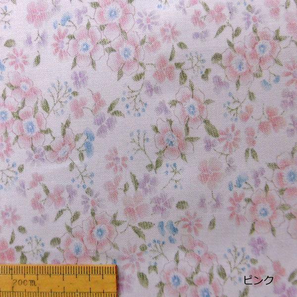 綿スケアプリント生地（AP4490-2）花柄 生地巾110cm 1m @490/m（国産