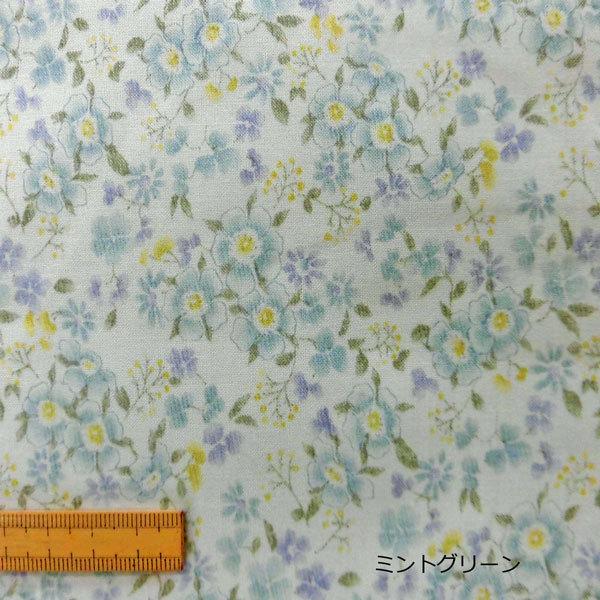 綿スケアプリント生地（AP4490-2）花柄 生地巾110cm 1m @490/m（国産