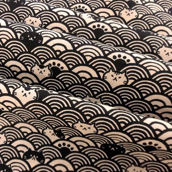 綿和柄ptドビー織生地 Ap ネコ柄 青海波模様 生地巾110cm 数量1 50cm 370円 国産 コスモテキスタイル生地 Ymp 160 布の家サラサ 通販 Yahoo ショッピング