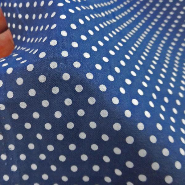 全建会『高級トルマリンシート入り・毛布』未使用品 花柄　ブルー 綿シーチング（スクエア）PT生地（RC44100）ドット柄 1m @440/m