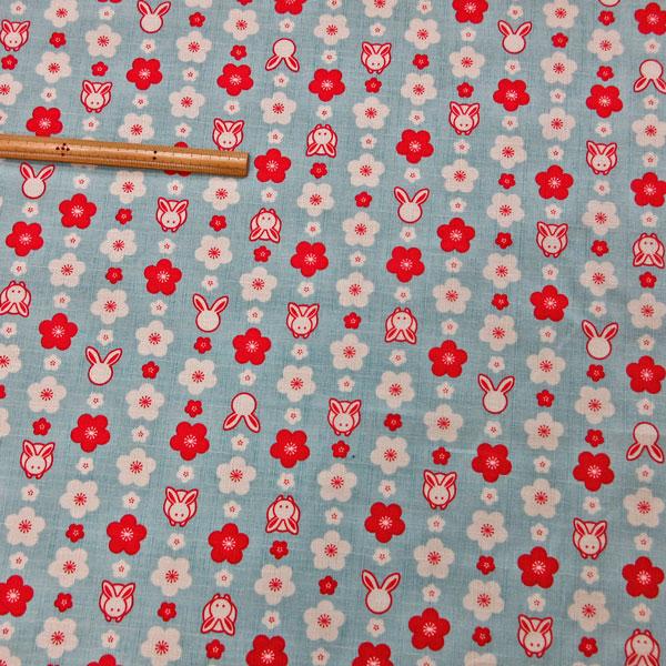 和柄立体 クリーム地 縦縞に小さな華々