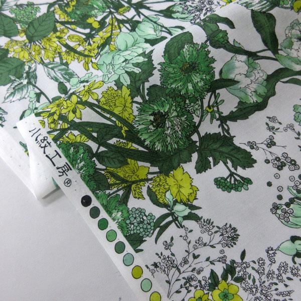 小紋工房】綿60ローンプリント生地（KCP600-601）花柄 生地巾109cm巾  