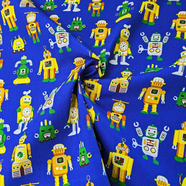 【特価商品】綿オックスフォード生地（850578-1）キッズpt （レトロロボット） 112cm巾　数量1（50cm）295円   MADE in JAPAN |  | 11