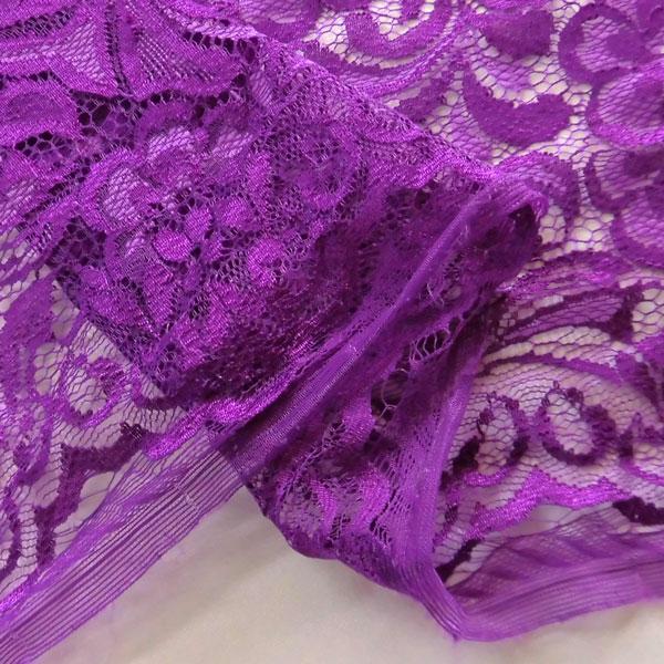 ポリエステルレース生地 花柄 パープル Yrn 146 布の家サラサ 通販 Yahoo ショッピング