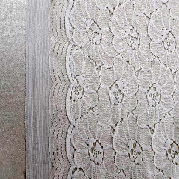 【高級レース・大特価品】綿ナイロン混レース生地（YK1082）花柄大　生地巾125cm  数量1(50cm）385円　MADE in JAPAN |  | 05