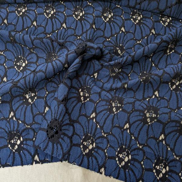 【高級レース・大特価品】綿ナイロン混レース生地（YK1082）花柄大　生地巾125cm  数量1(50cm）385円　MADE in JAPAN |  | 08